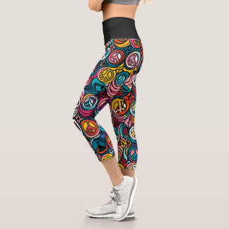 Leggings Capri Motif des signes de paix