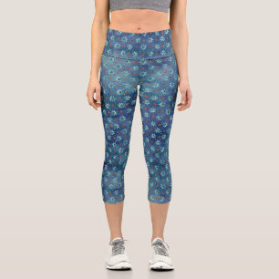 Leggings Capri Motif des Snowflakes de Noël