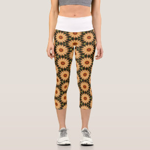 Leggings Capri motif d'été fleuri
