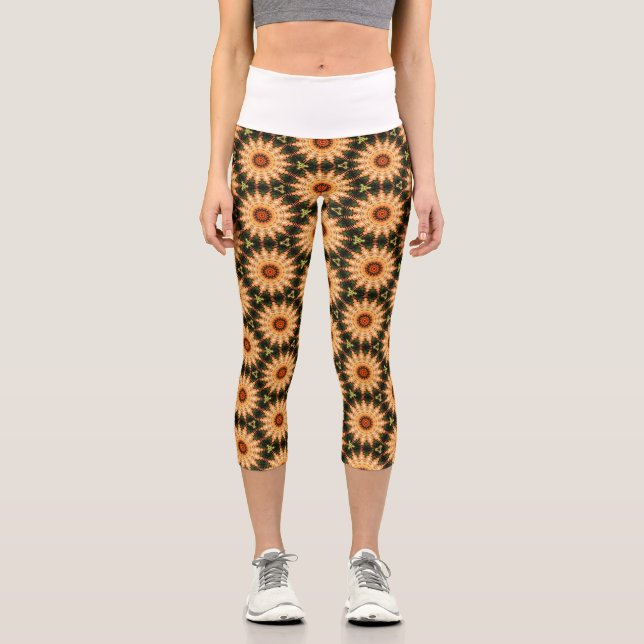 Leggings Capri motif d'été fleuri (Recto)
