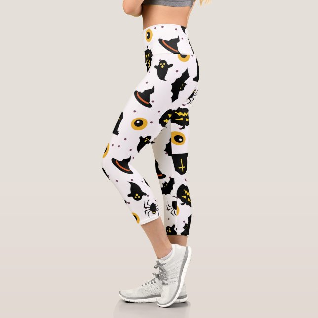 Leggings Capri Motif d'Halloween (Gauche)