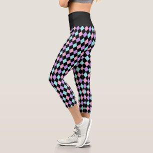 Leggings Capri Motif diamant   Kawaii Pastel Goth