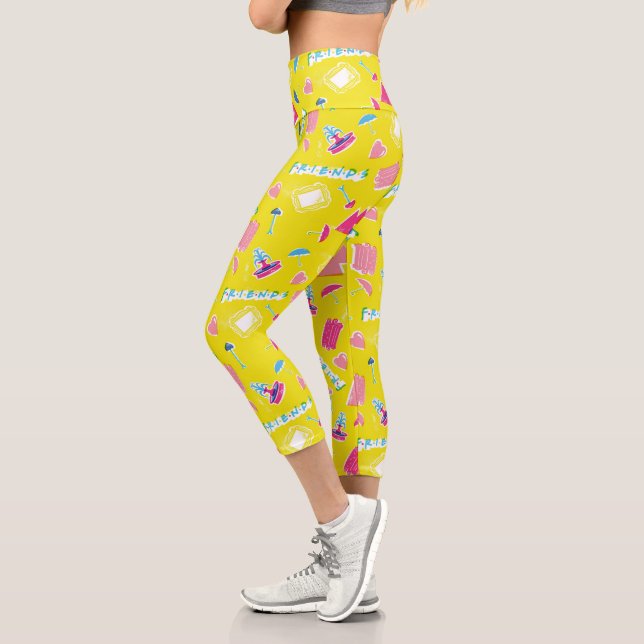 Leggings Capri Motif d'icône Neon FRIENDS™ (Gauche)