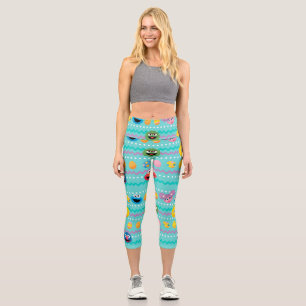 Leggings Capri Motif d'oeufs de Pâques de la rue Sesame