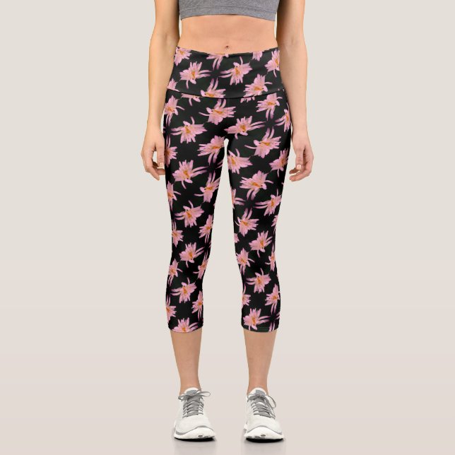 Leggings Capri Motif Dramatique Fleur De Faisée (Recto)