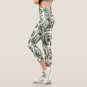 Leggings Capri Motif du désert de Cactus