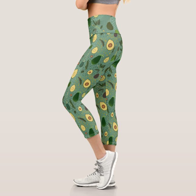 Leggings Capri Motif du parti Avocado (Gauche)