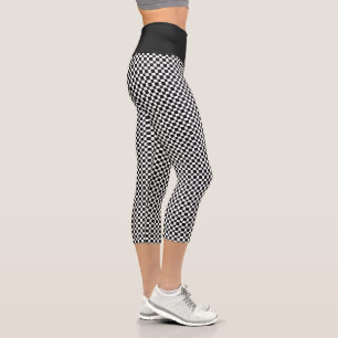 Leggings Capri Motif en noir et blanc pour le contrôle des plaids