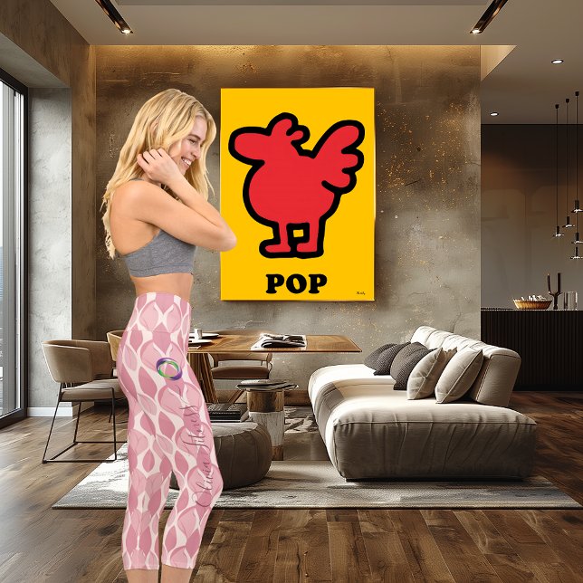 Leggings Capri Motif en Teardrop rose avec nom et logo personnali (Créateur téléchargé)