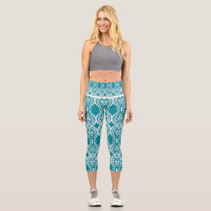 Leggings Capri Motif fantaisiste de fleurs sauvages à l'aquarelle