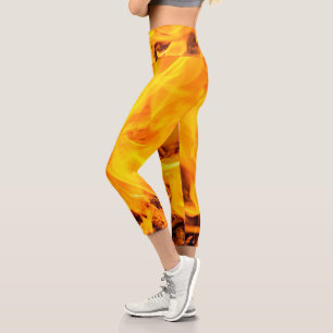 Leggings Capri Motif Feu et Flames