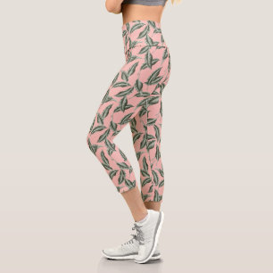 Leggings Capri Motif Feuille du jardin tropical