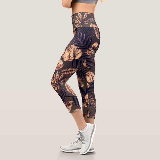Leggings Capri Motif Feuille tropical (Gauche)