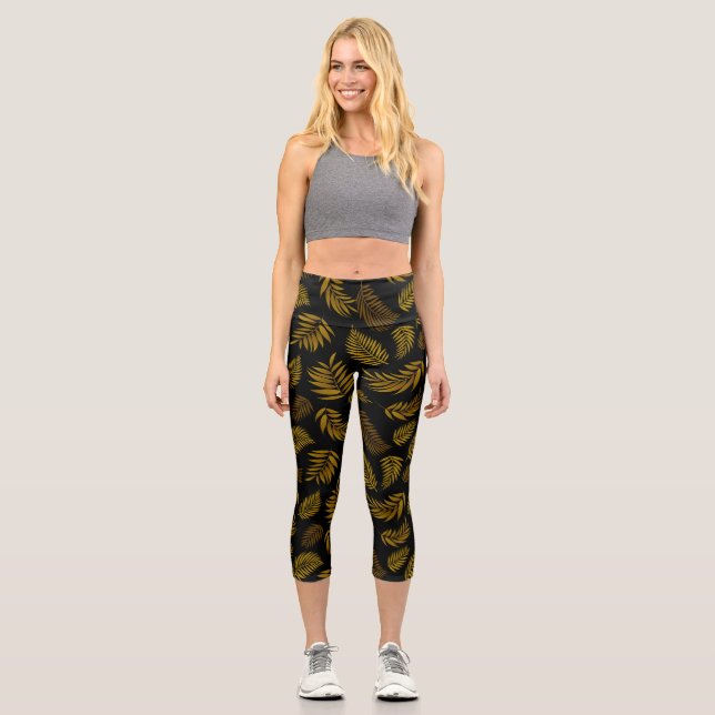 Leggings Capri Motif Feuille tropical 14 (Recto)