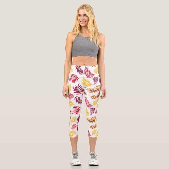 Leggings Capri Motif Feuille tropical 20 (Recto)