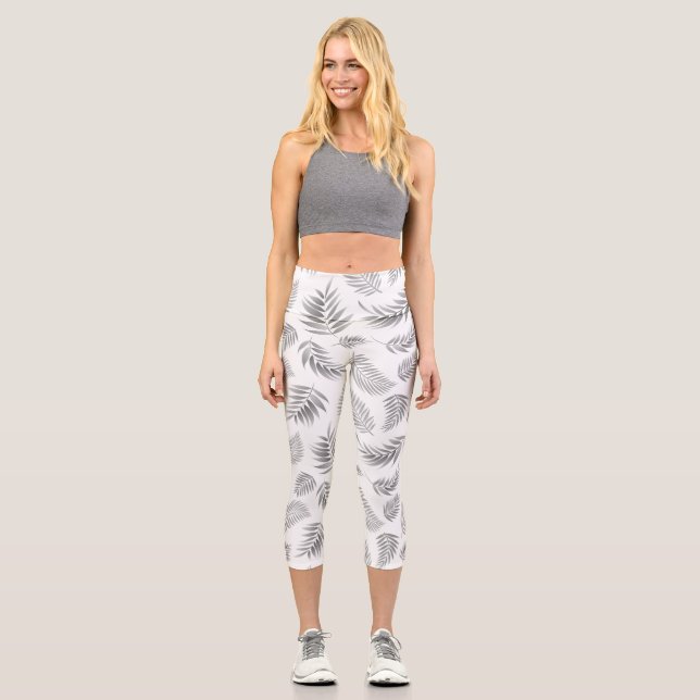 Leggings Capri Motif Feuille tropical 3 (Recto)