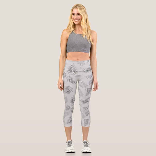 Leggings Capri Motif Feuille tropical 5 (Recto)