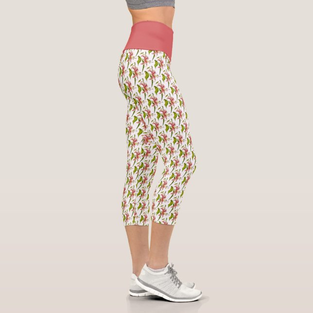 Leggings Capri Motif fleur éparse de lys Stargazer  (Droite)