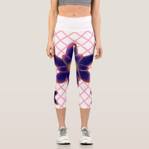 Leggings Capri Motif floral Midnight Bloom Bleu Violet