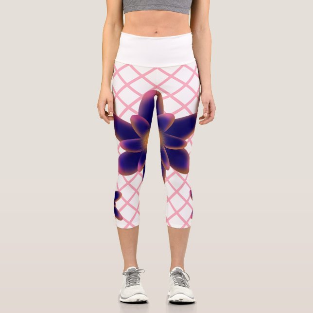 Leggings Capri Motif floral Midnight Bloom | Bleu Violet  (Recto)