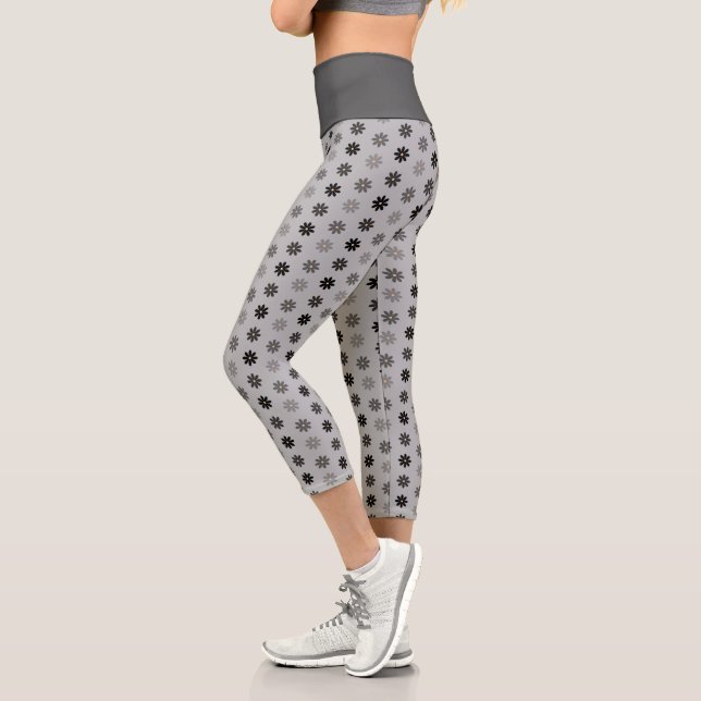 Leggings Capri Motif floral noir (Gauche)
