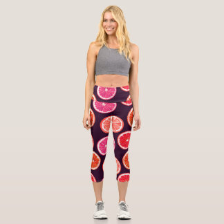 Leggings Capri Motif foncé Citrus peint à la main