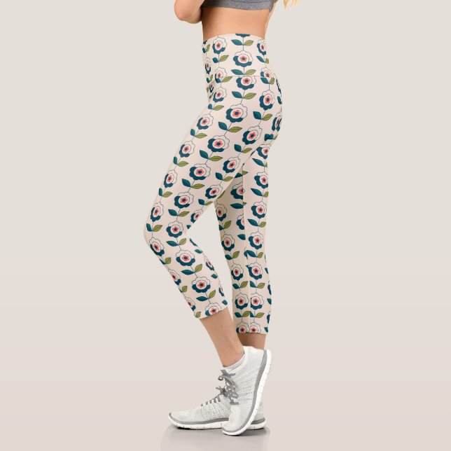 Leggings Capri Motif Fun Jardin Retro (Gauche)