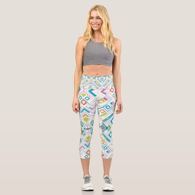 Leggings Capri Motif géométrique Aztec (Recto)