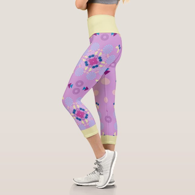 Leggings Capri Motif géométrique frais (Gauche)