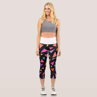Leggings Capri Motif géométrique triangulaire multicolore