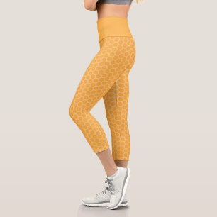 Leggings Capri Motif Hexagon d'or