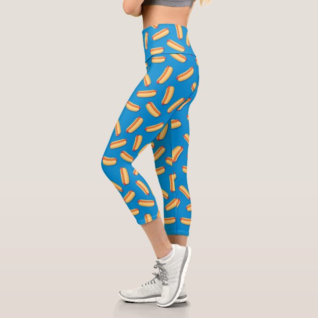 Leggings Capri Motif Hotdogs de restauration rapide (Gauche)
