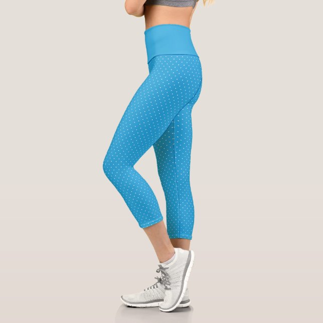 Leggings Capri Motif joli point bleu clair (Gauche)