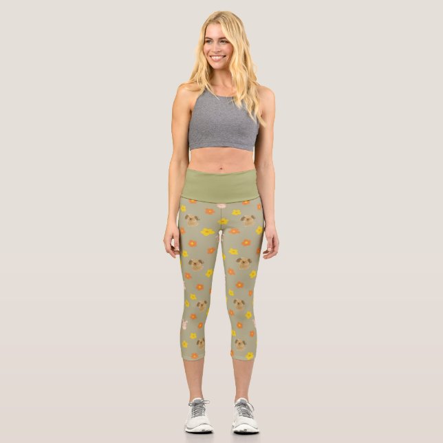 Leggings Capri Motif lapin et chiot (Recto)