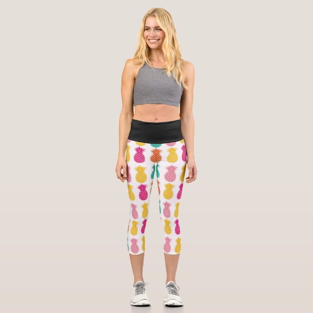 Leggings Capri motif magique ananas (Recto)