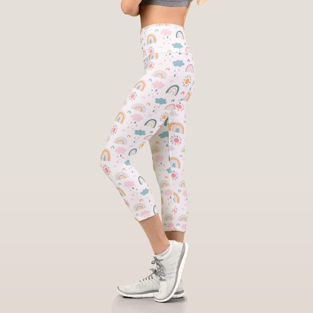 Leggings Capri Motif météorologique mignon (Gauche)