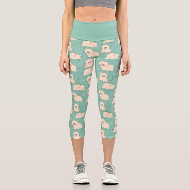 Leggings Capri Motif mignon Ours blancs (Recto)
