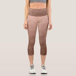 Leggings Capri Motif moderne Mocha Brown géométrique maillage