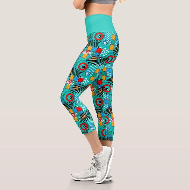 Leggings Capri Motif multicolore créatif abstrait moderne (Gauche)