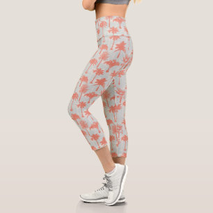 Leggings Capri Motif Pastel Palm Tree