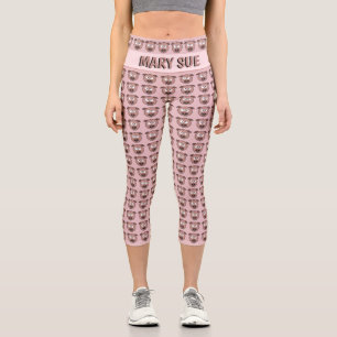 Leggings Capri Motif Pig Face personnalisé