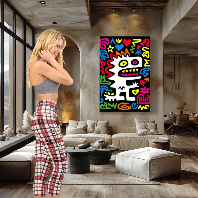 Leggings Capri Motif plat traditionnel rouge et blanc Twist moder (Créateur téléchargé)