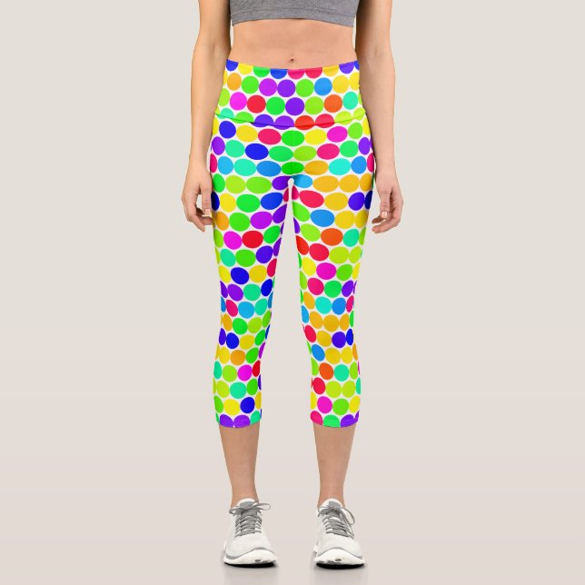 Leggings Capri Motif pois arc-en-ciel (Recto)