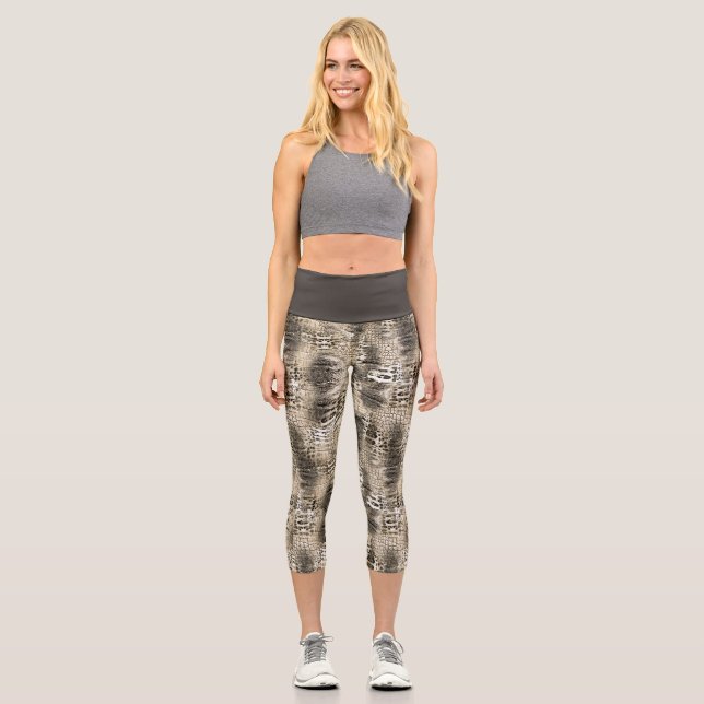 Leggings Capri Motif Poster de animal branché Snake (Recto)