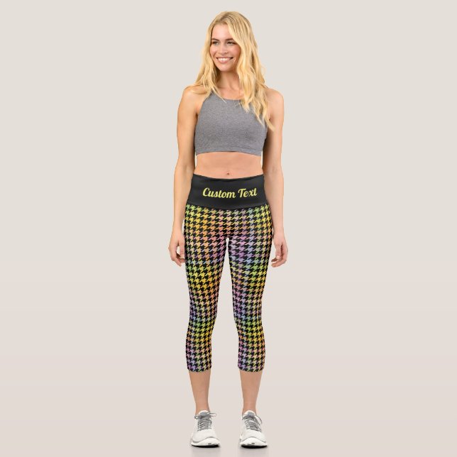 Leggings Capri Motif Rainbow Houndstooth (Recto)
