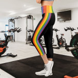 Leggings Capri Motif rayé arc-en-ciel coloré<br><div class="desc">Arc-en-ciel coloré Motif rayé capri leggings de Ricaso</div>