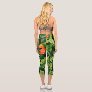 Leggings Capri Motif Red Chili Habanero Peppers