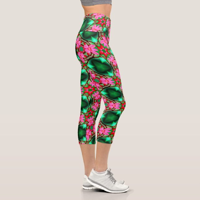 Leggings Capri Motif Rose du désert (Droite)