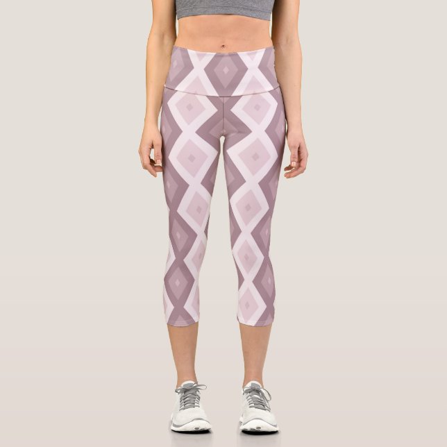 Leggings Capri motif rose quartz rose diamant (Recto)