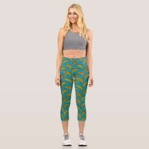 Leggings Capri Motif sans couture de truite arc-en-ciel de la feu